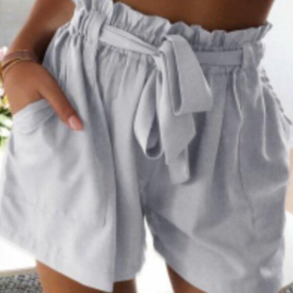 Staccato - Gray Tie Waist Shorts - Picture 1 of 4